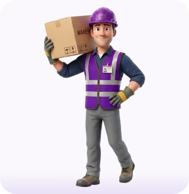 Illustration of a delivered order handed to a happy customer at the door