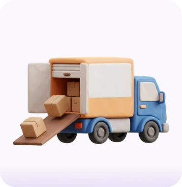 Illustration of a delivery rider on the way to a customer, with live tracking